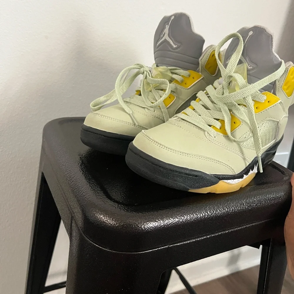 Jordan Pale Green & Yellow High-Top Sneakers